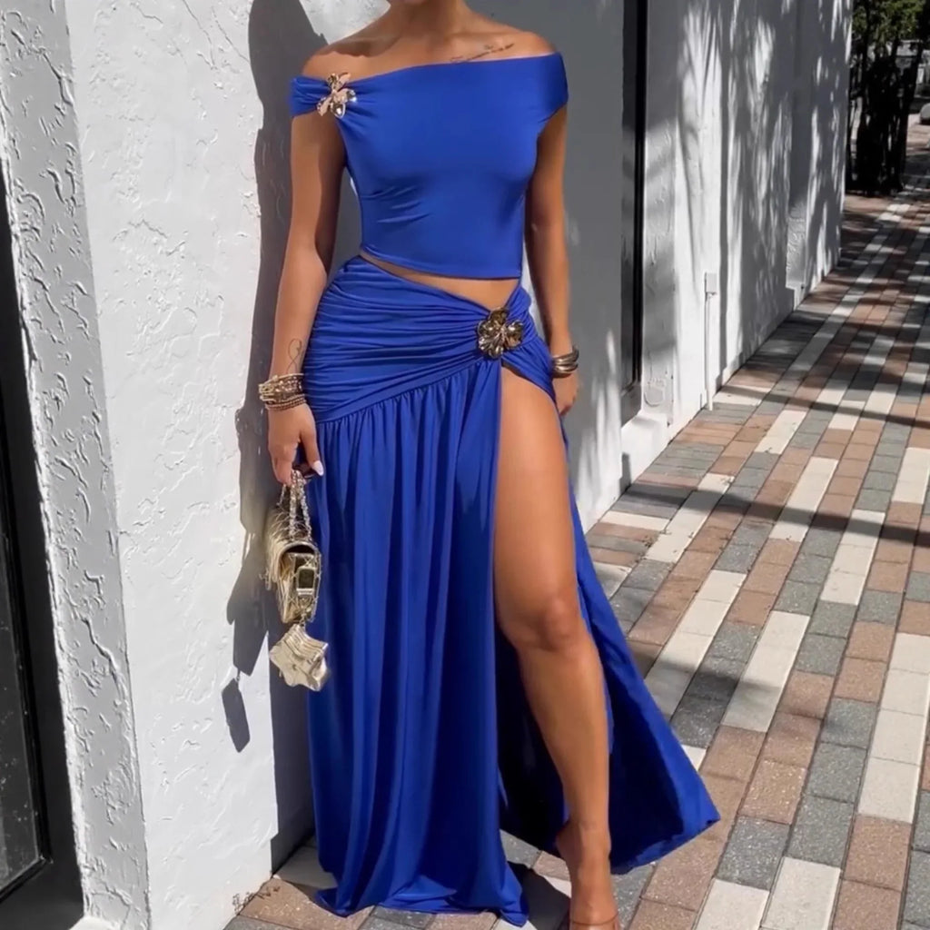 Summer Night Glam Two-Piece Skirt Set