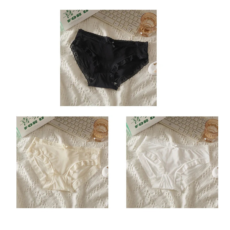 Chic Lace Trim Seamless Underwear (Set of 3) - Quick-Dry Invisible Briefs