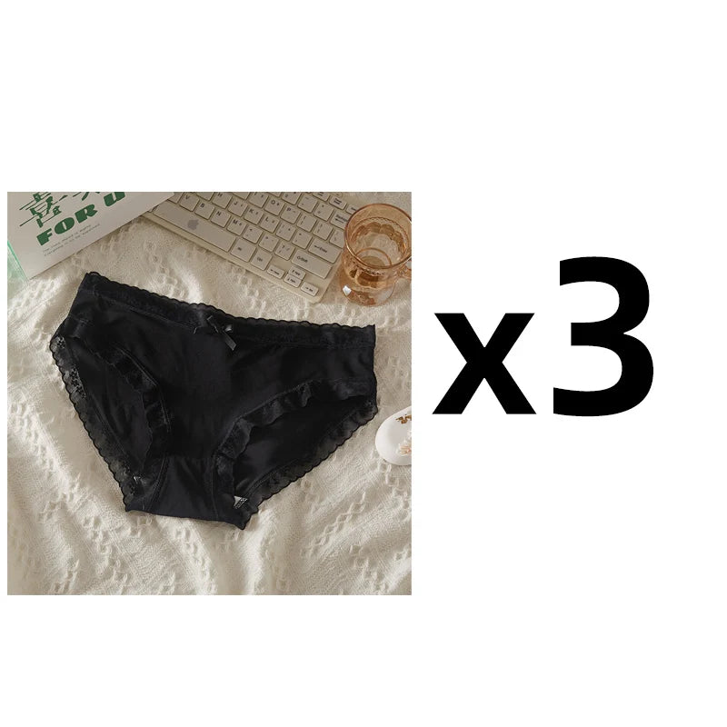 Chic Lace Trim Seamless Underwear (Set of 3) - Quick-Dry Invisible Briefs