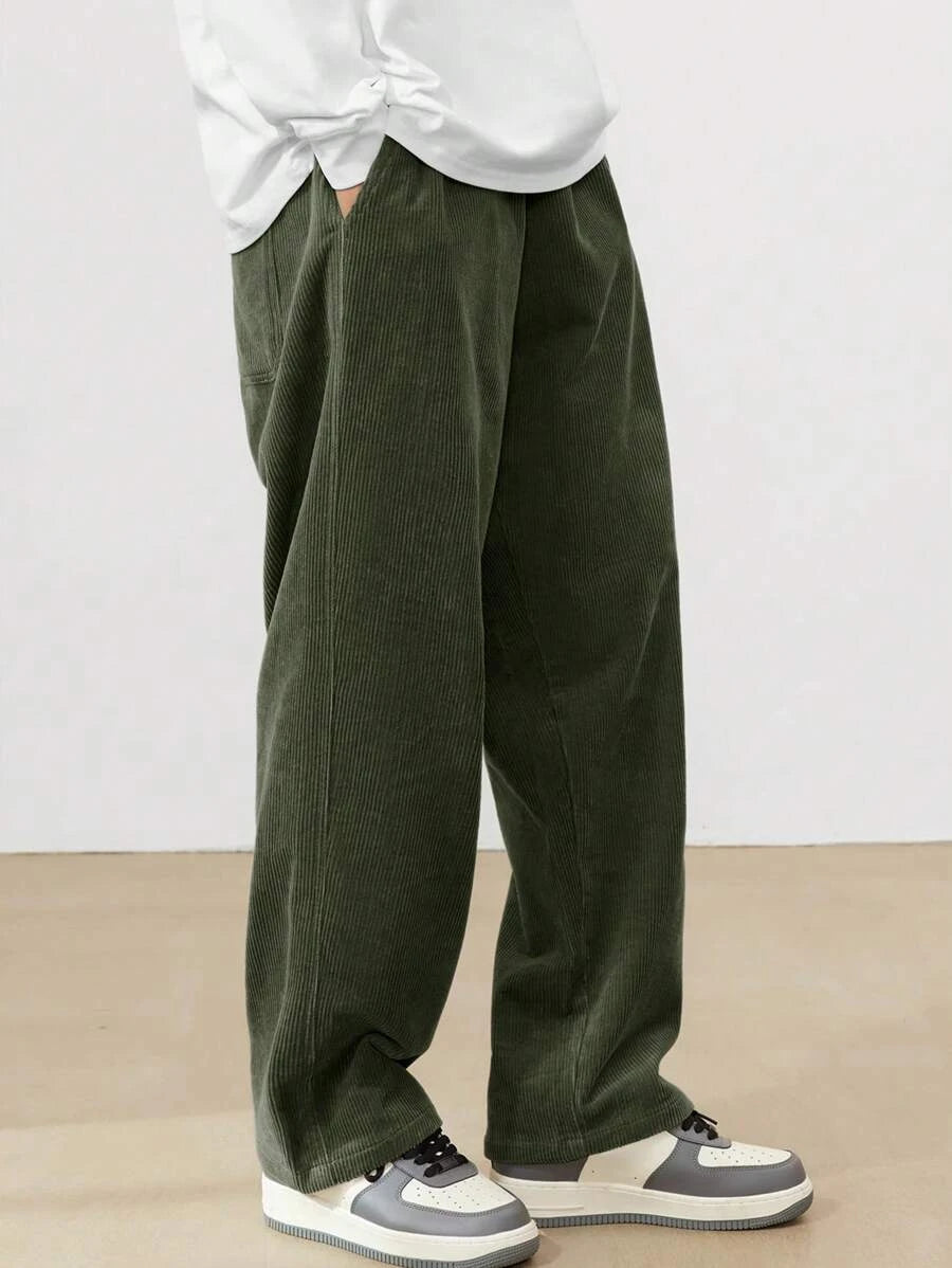 Urban Corduroy Streetwear Trousers | Relaxed Fit Casual Pants