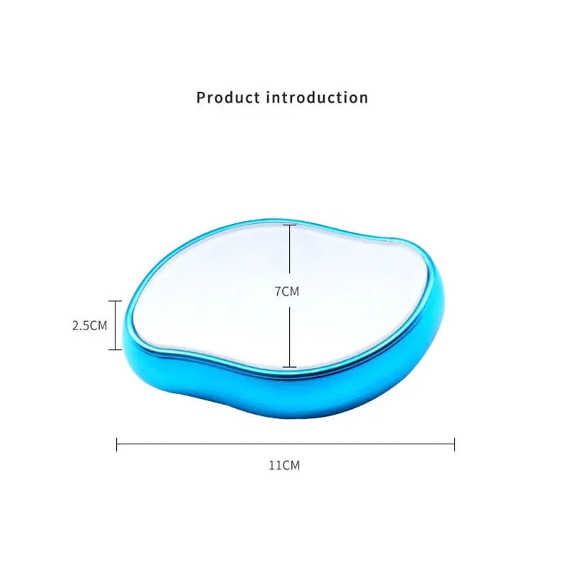 Blue ergonomic wrist rest with dimensions 11cm x 7cm x 2.5cm for desk comfort