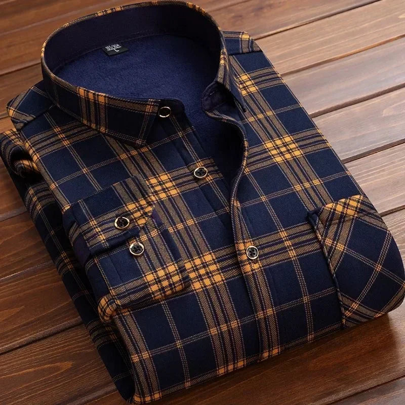 Men's Ultra-Warm Fleece Lined Flannel – Classic Plaid Winter Shirt