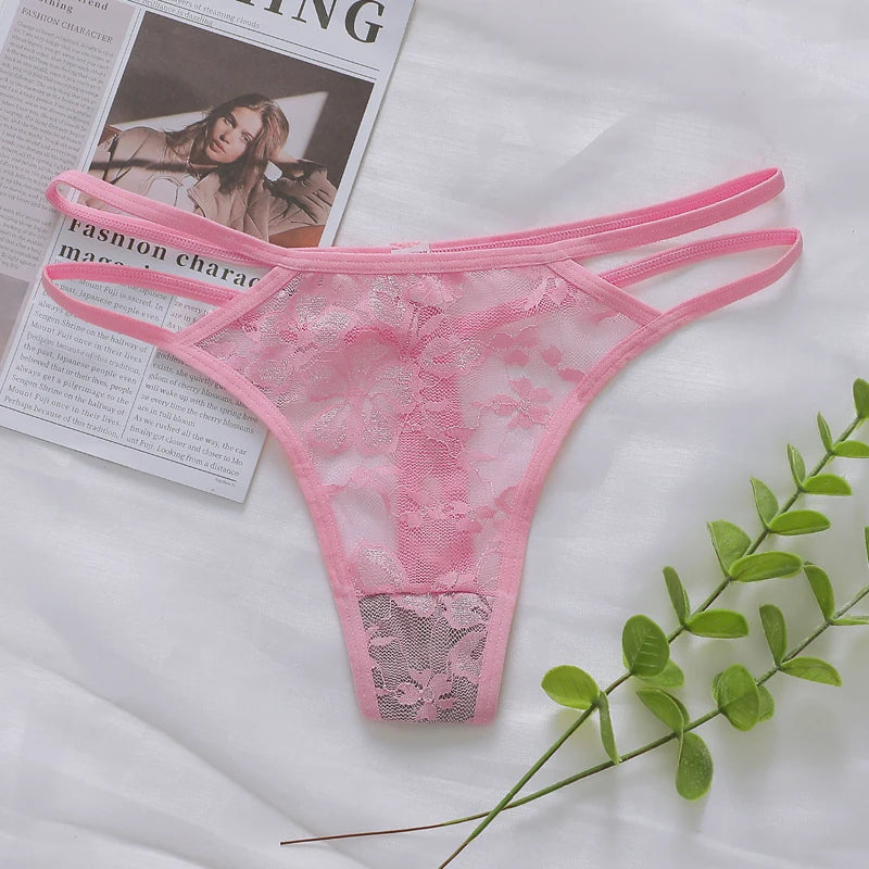 Delicate Floral Embroidery Thong - Soft Low-Waist Sexy Briefs