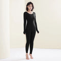 Women’s Heat-Retention Base Layer Set - Soft Fleece-Lined Thermal Top & Bottoms