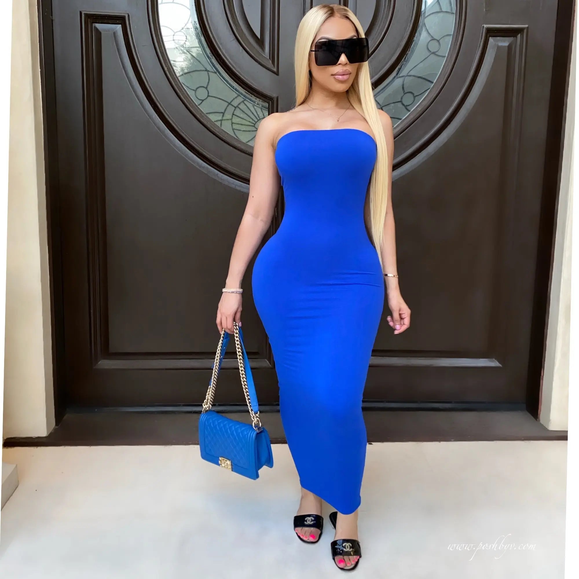 Women's Sophisticated Strapless Body-Hugging Dress for Parties & Beach