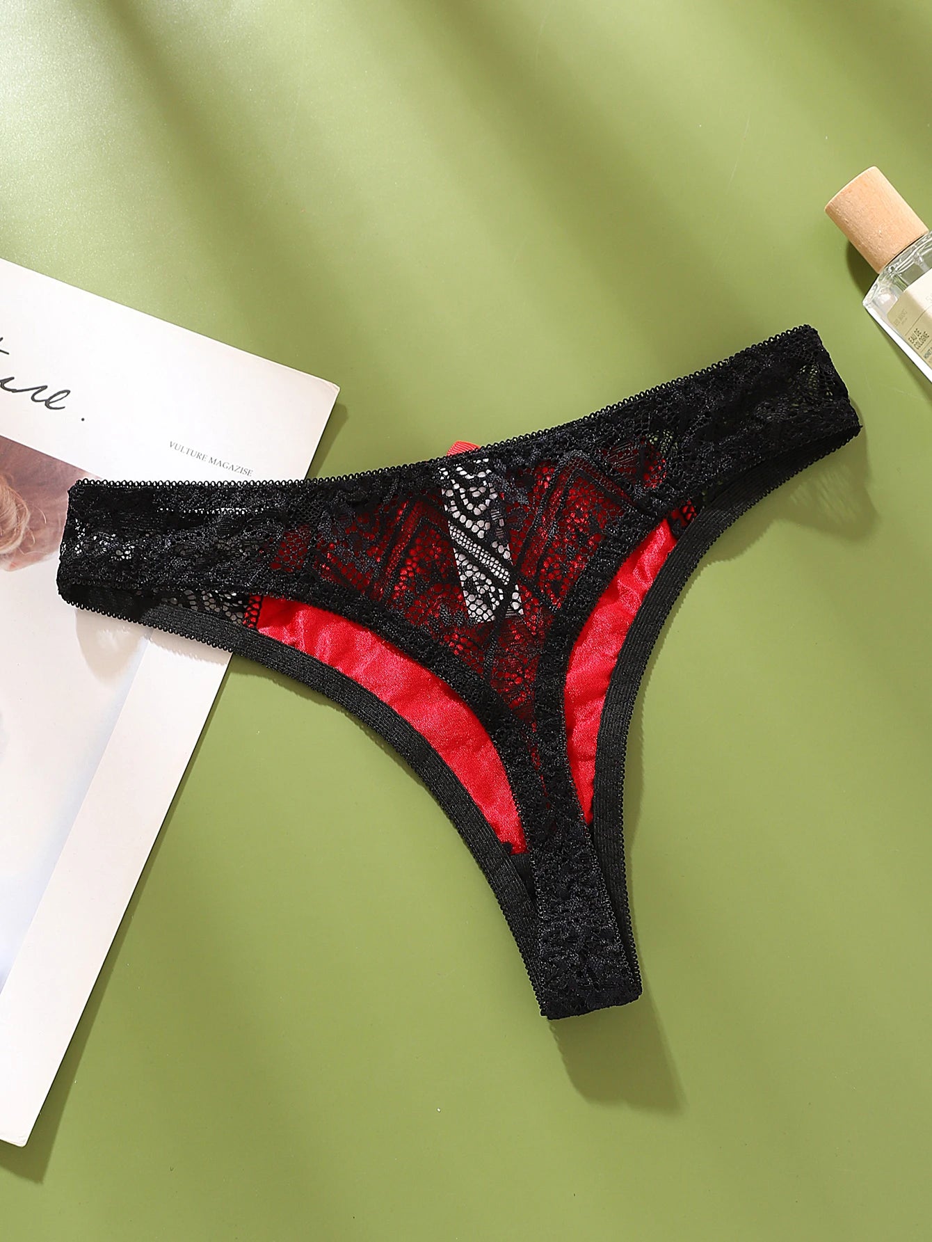 Sexy Lace G-String Thong - Transparent Color-Block Intimates