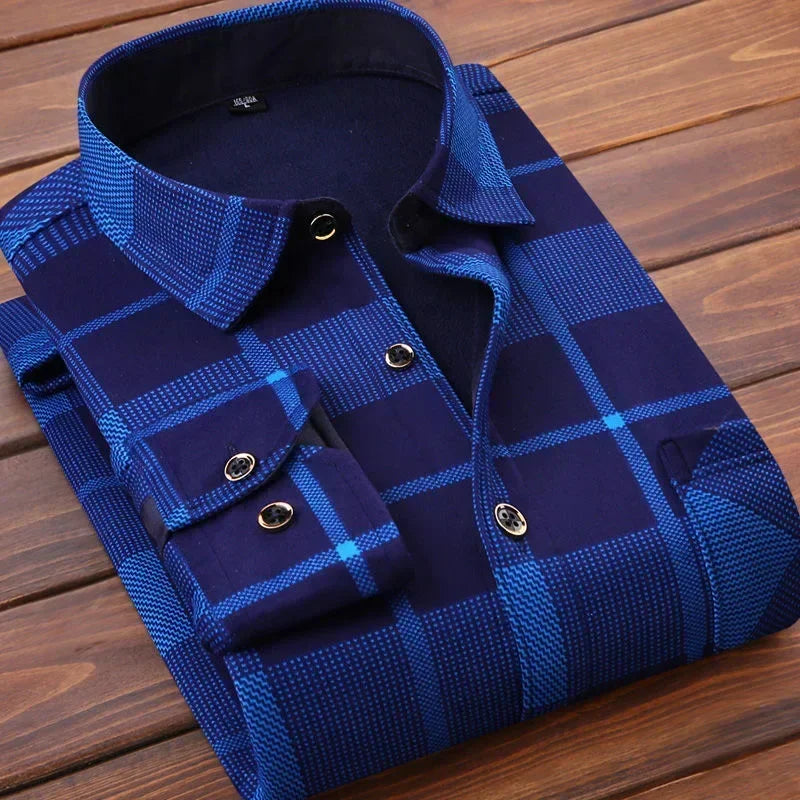 Men's Ultra-Warm Fleece Lined Flannel – Classic Plaid Winter Shirt