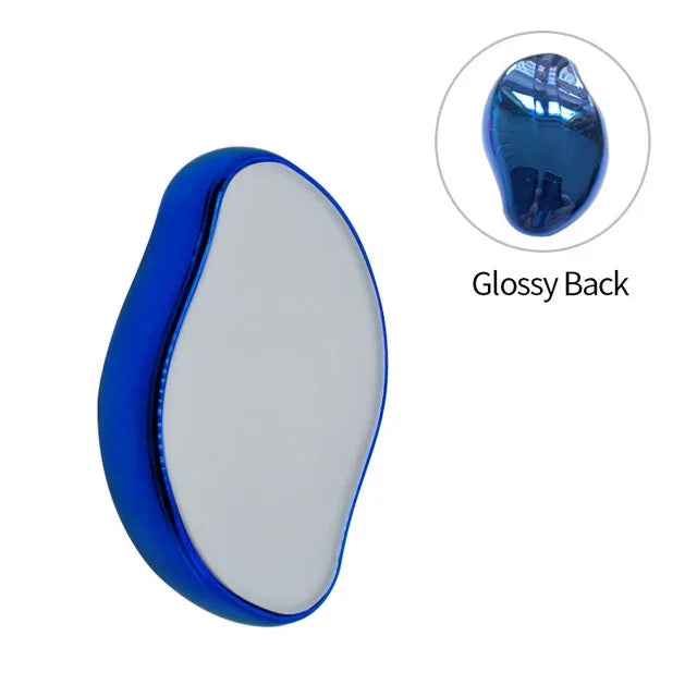 Blue glossy back handheld mirror with sleek design