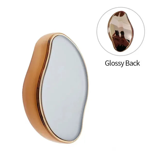 Elegant gold-framed mirror with glossy back, sleek design for modern decor