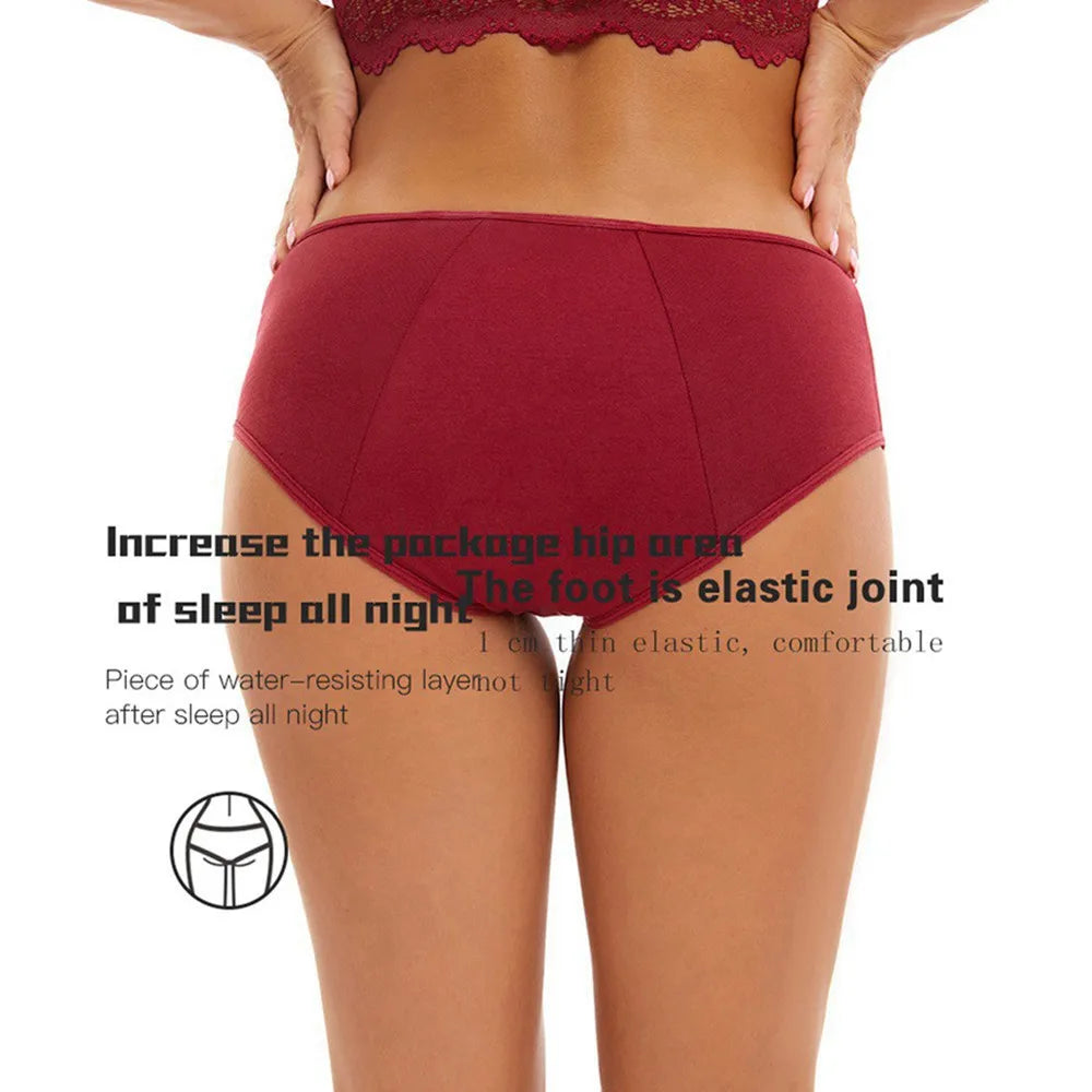 3-Pack High-Absorbency Menstrual Panties - Comfortable Cotton Period Briefs