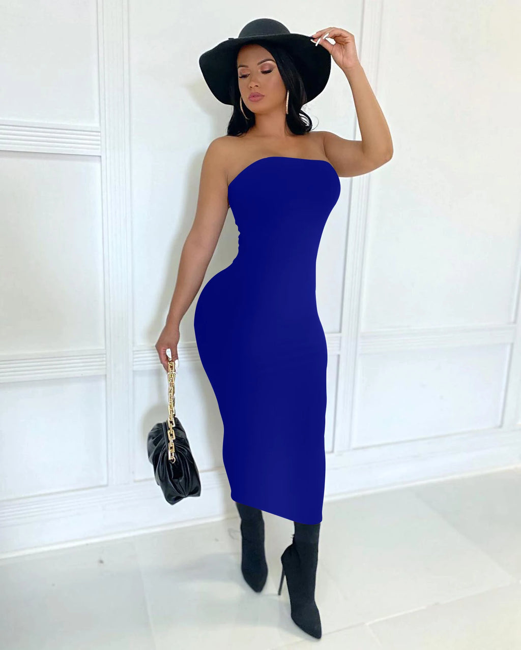 Women's Sophisticated Strapless Body-Hugging Dress for Parties & Beach