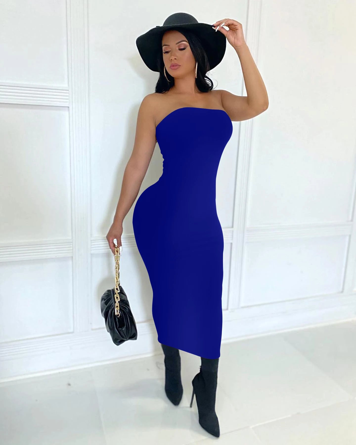 Women's Sophisticated Strapless Body-Hugging Dress for Parties & Beach
