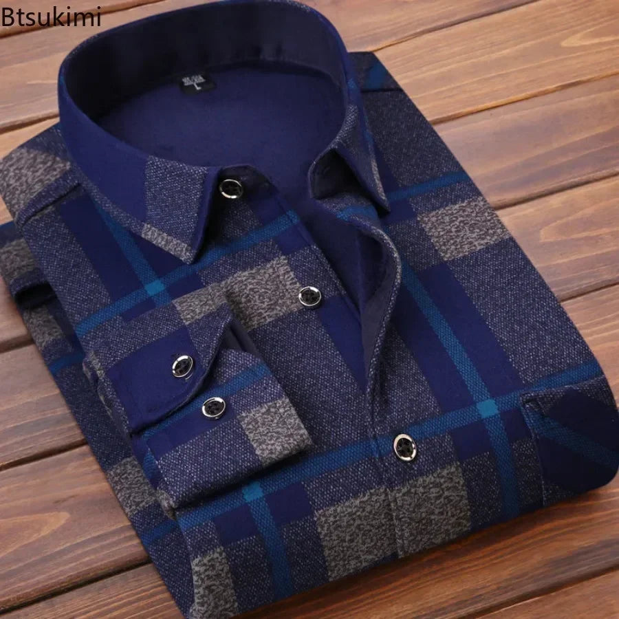 Men's Ultra-Warm Fleece Lined Flannel – Classic Plaid Winter Shirt