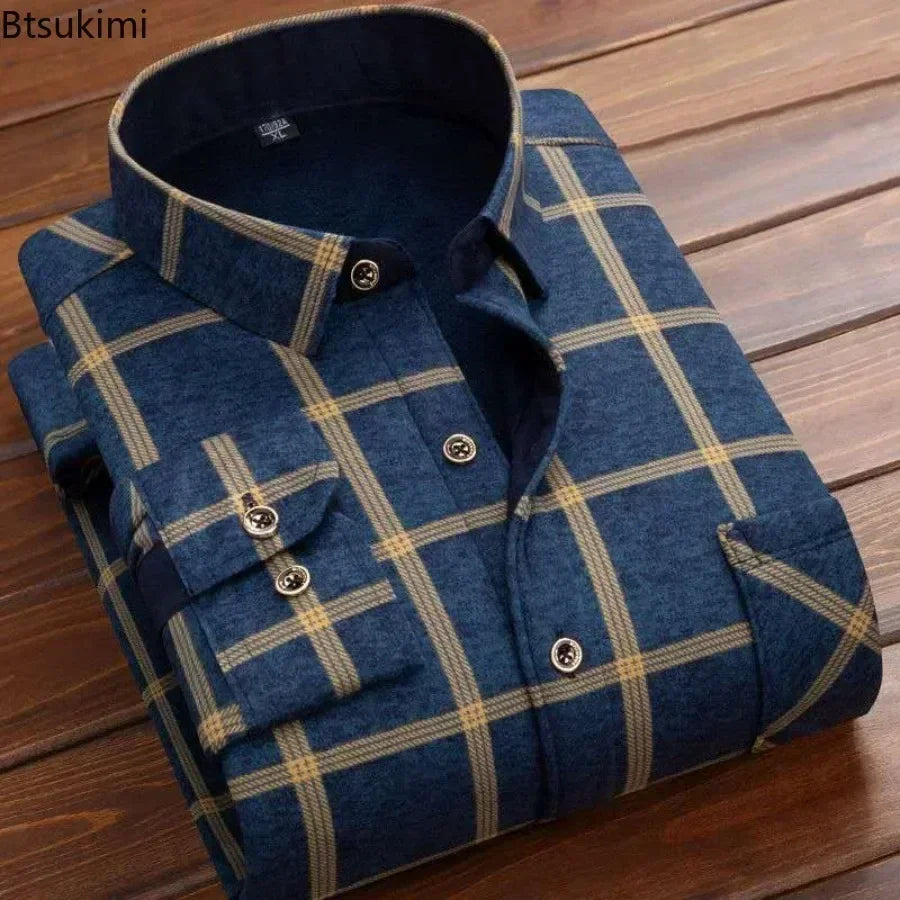 Men's Ultra-Warm Fleece Lined Flannel – Classic Plaid Winter Shirt