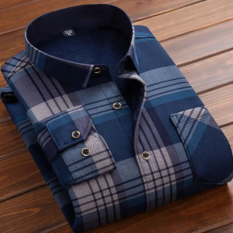 Men's Ultra-Warm Fleece Lined Flannel – Classic Plaid Winter Shirt
