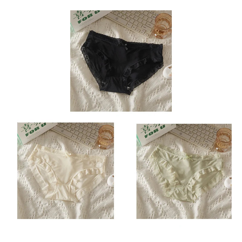Chic Lace Trim Seamless Underwear (Set of 3) - Quick-Dry Invisible Briefs