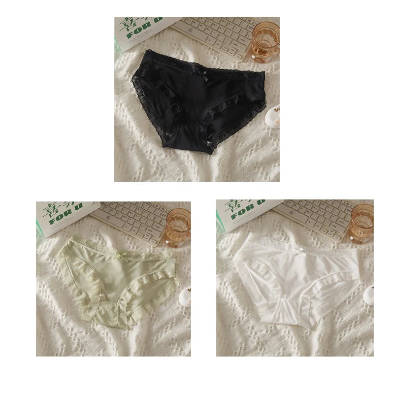 Chic Lace Trim Seamless Underwear (Set of 3) - Quick-Dry Invisible Briefs