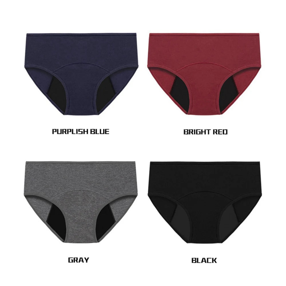 3-Pack High-Absorbency Menstrual Panties - Comfortable Cotton Period Briefs