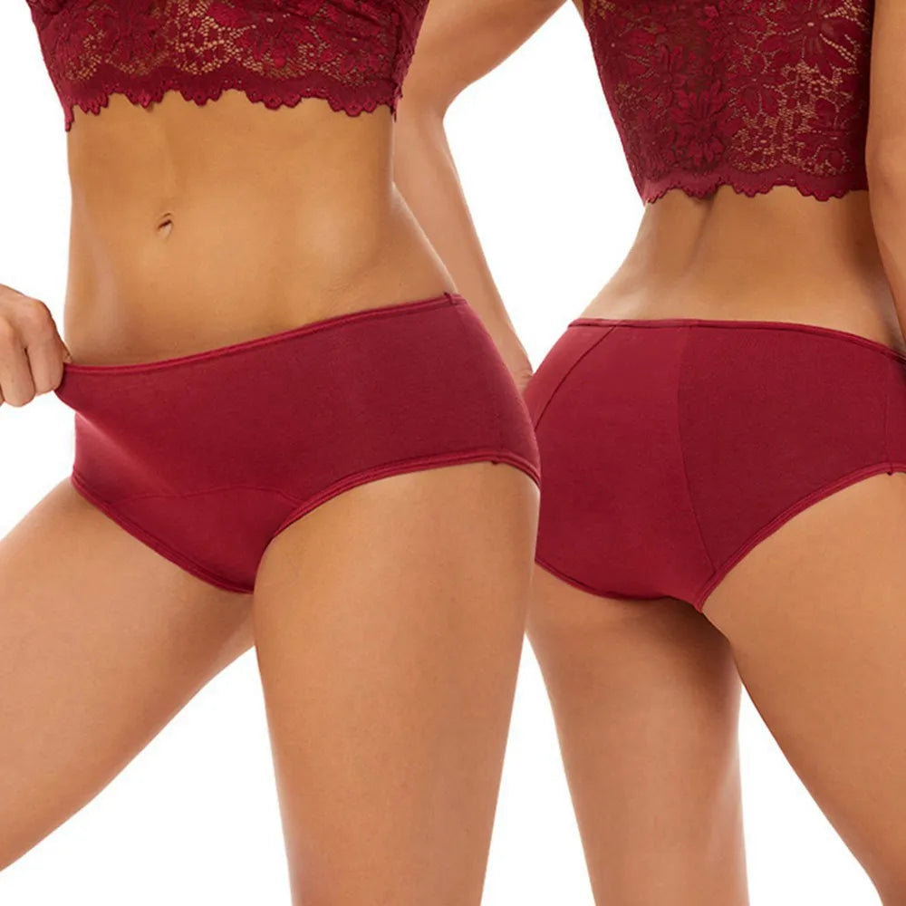 3-Pack High-Absorbency Menstrual Panties - Comfortable Cotton Period Briefs