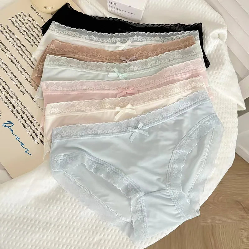 Chic Lace Trim Seamless Underwear (Set of 3) - Quick-Dry Invisible Briefs