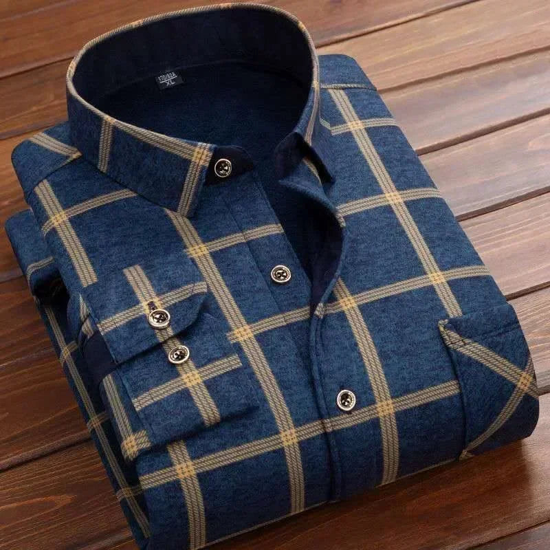 Men's Ultra-Warm Fleece Lined Flannel – Classic Plaid Winter Shirt