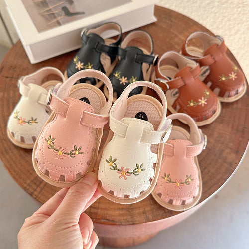 Adorable Floral Infant Sandals – Non-Slip Pre-Walkers for Baby Boys & Girls