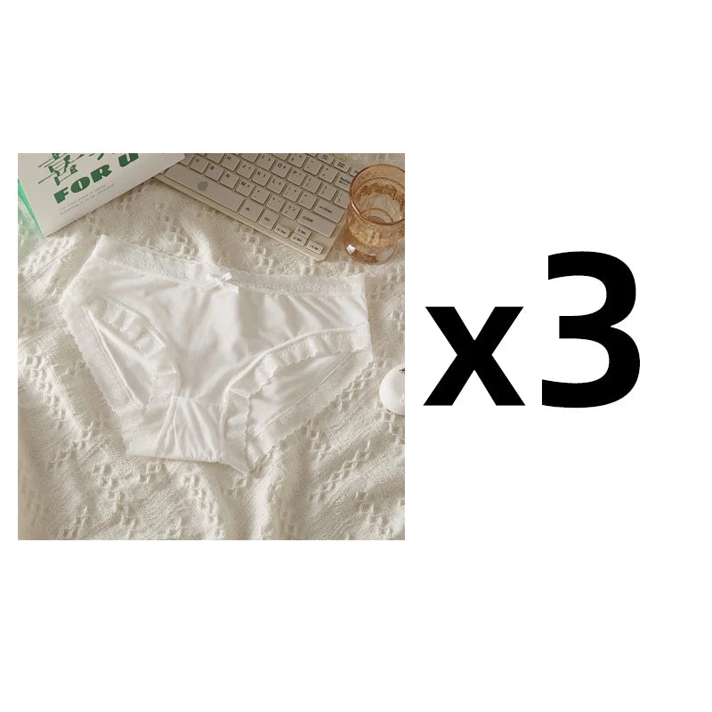 Chic Lace Trim Seamless Underwear (Set of 3) - Quick-Dry Invisible Briefs