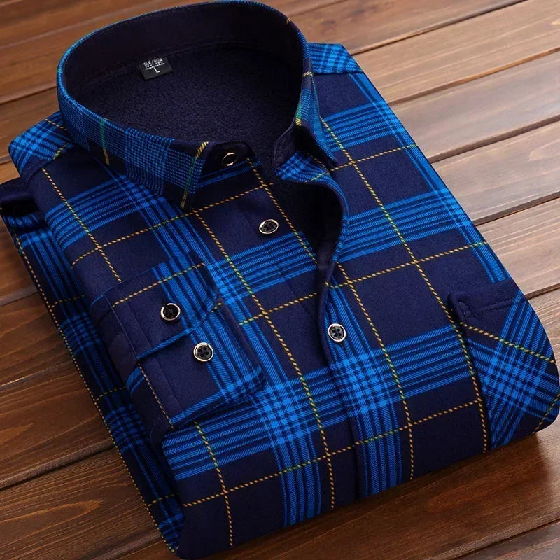 Men's Ultra-Warm Fleece Lined Flannel – Classic Plaid Winter Shirt