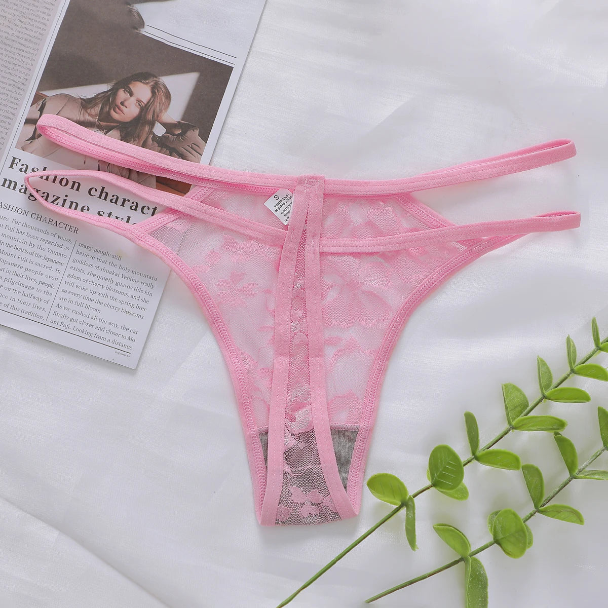Delicate Floral Embroidery Thong - Soft Low-Waist Sexy Briefs