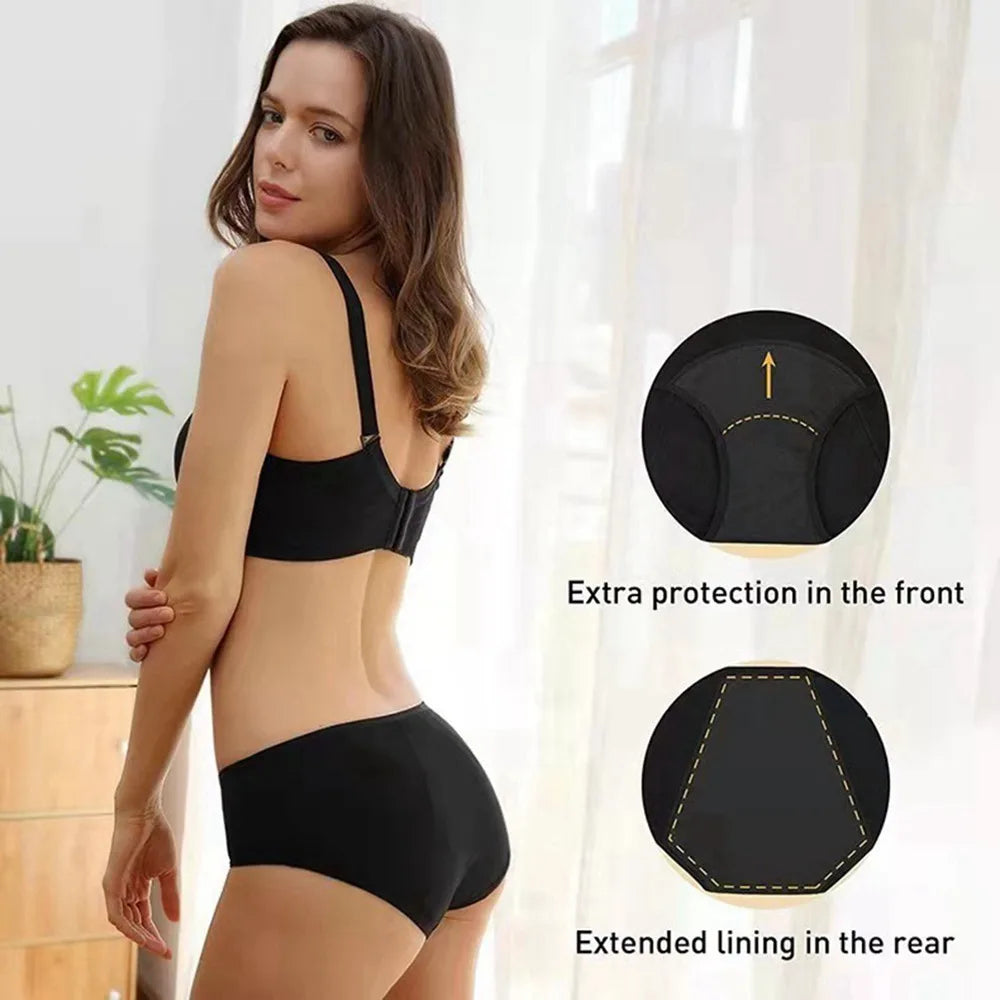 3-Pack High-Absorbency Menstrual Panties - Comfortable Cotton Period Briefs