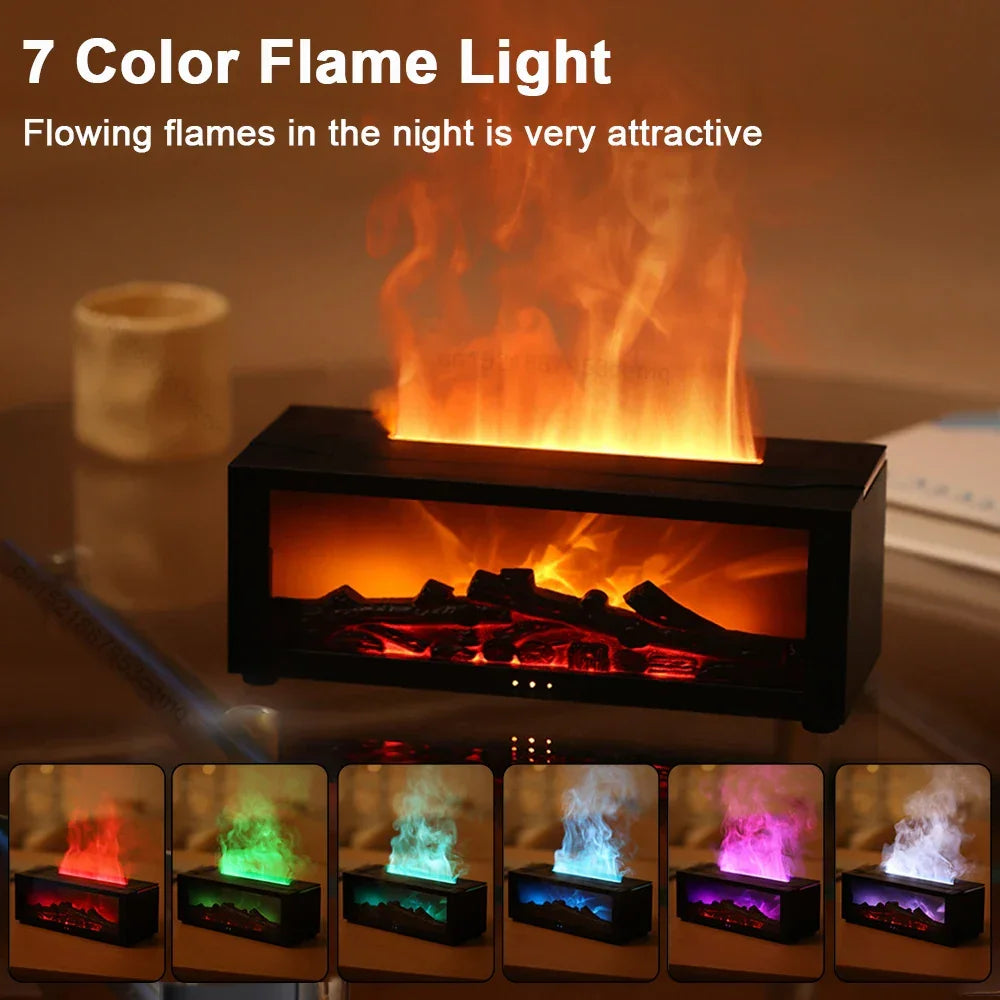 7-color flame light with flowing fire effect for cozy ambiance