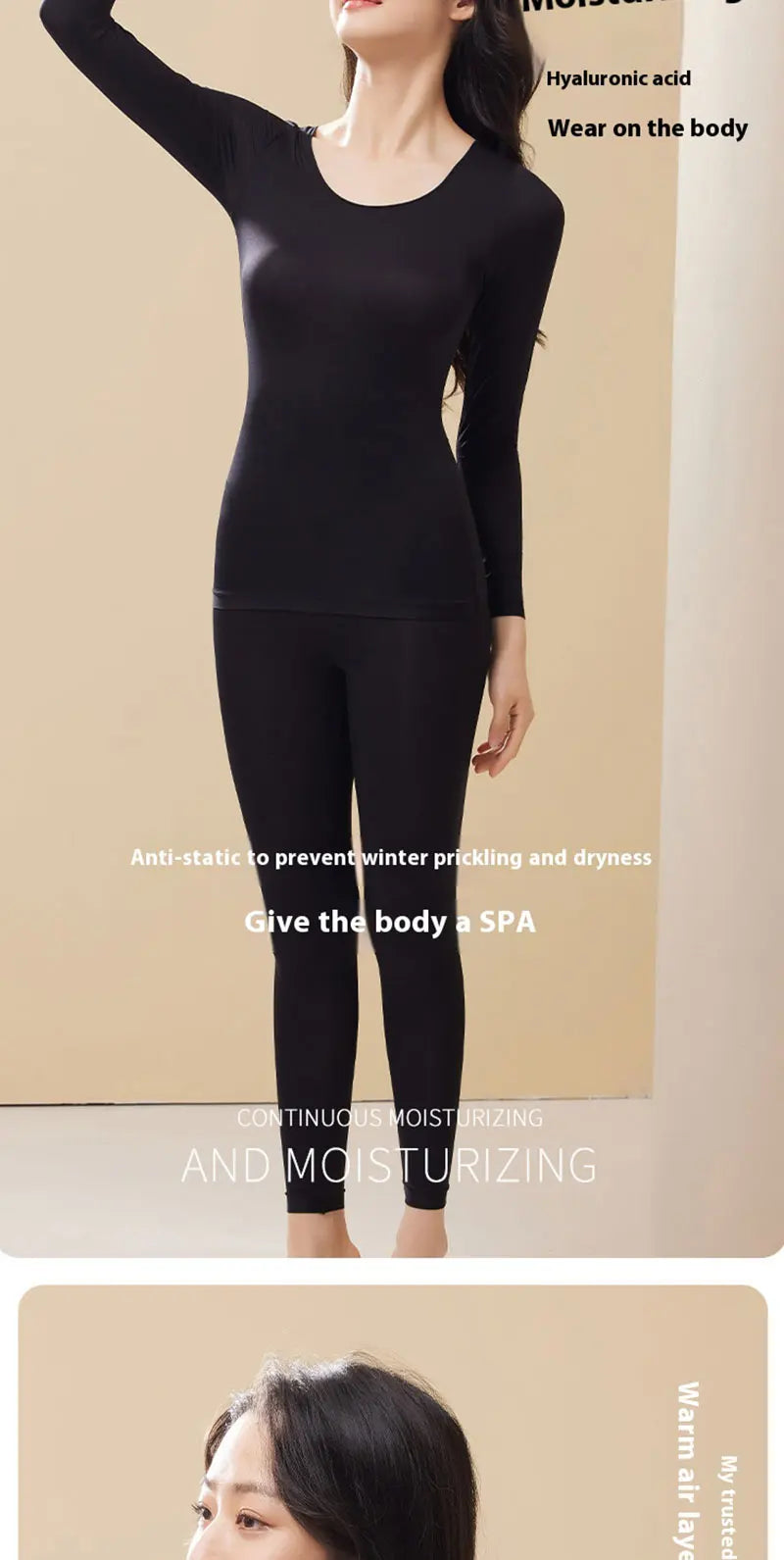 Women’s Heat-Retention Base Layer Set - Soft Fleece-Lined Thermal Top & Bottoms