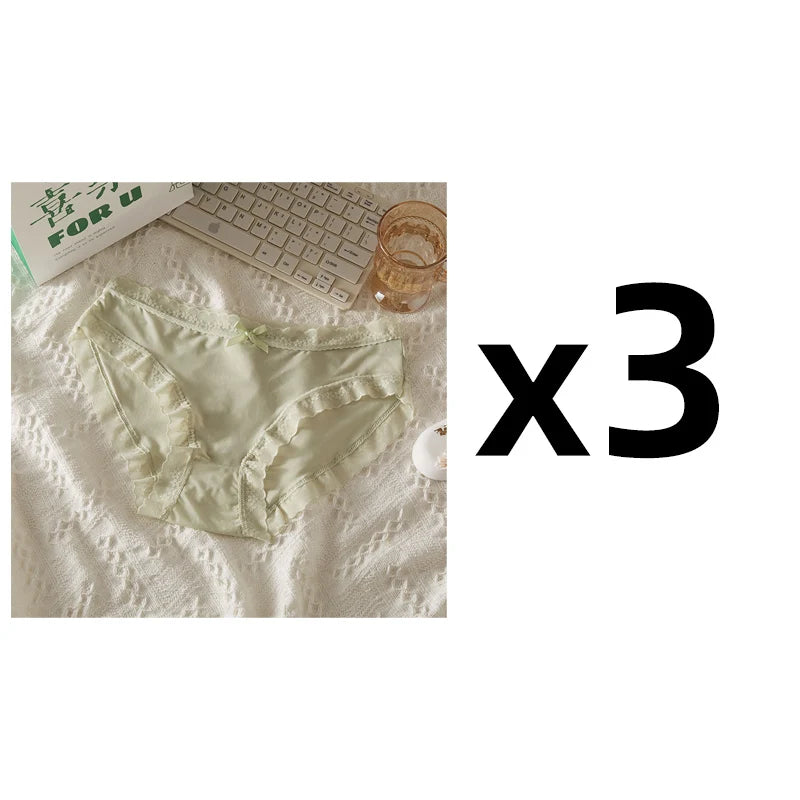 Chic Lace Trim Seamless Underwear (Set of 3) - Quick-Dry Invisible Briefs