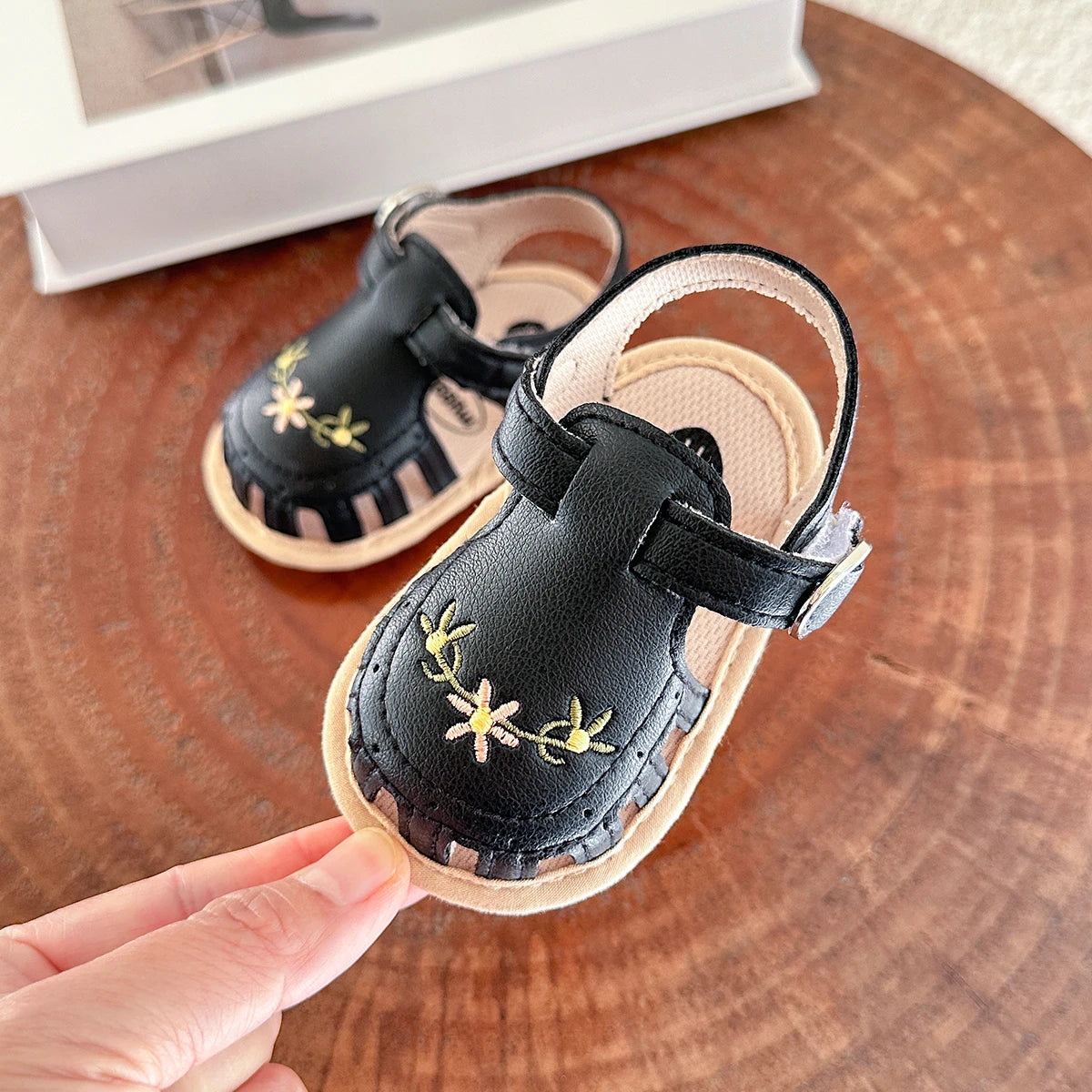 Adorable Floral Infant Sandals – Non-Slip Pre-Walkers for Baby Boys & Girls