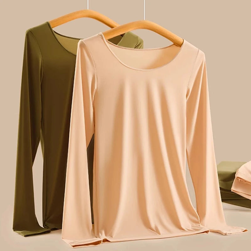 Women’s Heat-Retention Base Layer Set - Soft Fleece-Lined Thermal Top & Bottoms